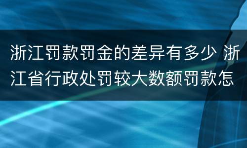 浙江罚款罚金的差异有多少 浙江省行政处罚较大数额罚款怎么界定