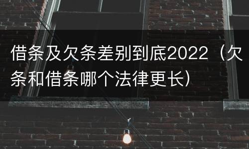 借条及欠条差别到底2022（欠条和借条哪个法律更长）