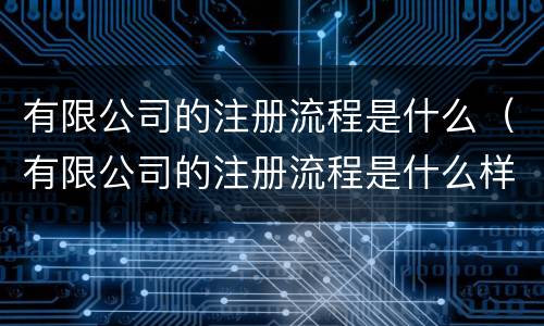 有限公司的注册流程是什么（有限公司的注册流程是什么样的）