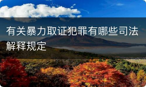 有关暴力取证犯罪有哪些司法解释规定