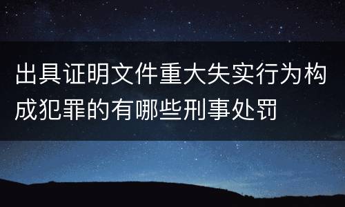 出具证明文件重大失实行为构成犯罪的有哪些刑事处罚