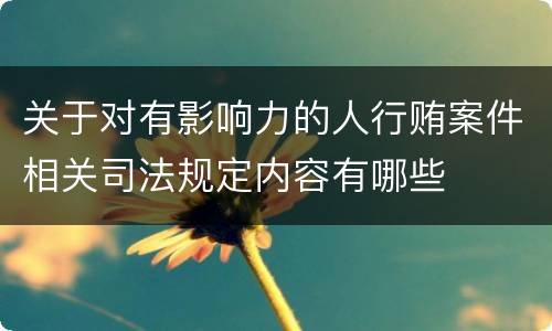关于对有影响力的人行贿案件相关司法规定内容有哪些