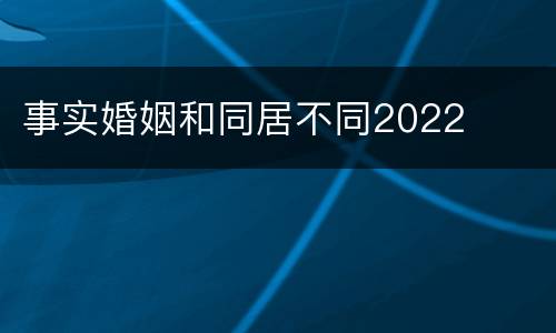 事实婚姻和同居不同2022