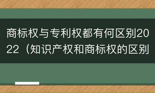 商标权与专利权都有何区别2022（知识产权和商标权的区别）