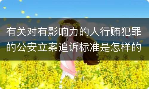 有关对有影响力的人行贿犯罪的公安立案追诉标准是怎样的