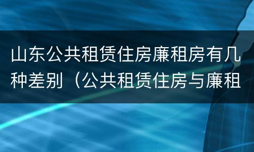 山东公共租赁住房廉租房有几种差别（公共租赁住房与廉租房的区别）