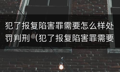 犯了报复陷害罪需要怎么样处罚判刑（犯了报复陷害罪需要怎么样处罚判刑多久）