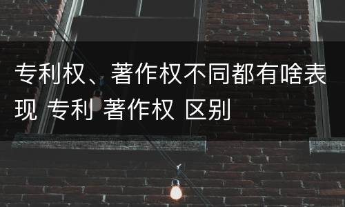 专利权、著作权不同都有啥表现 专利 著作权 区别
