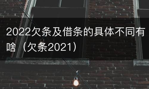 2022欠条及借条的具体不同有啥（欠条2021）