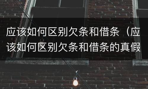 应该如何区别欠条和借条（应该如何区别欠条和借条的真假）