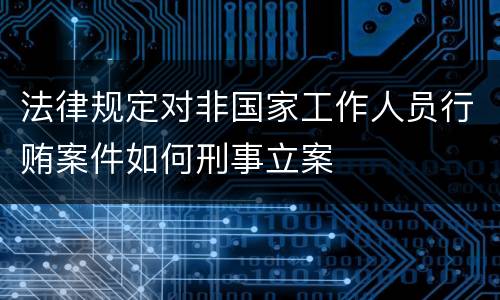 法律规定对非国家工作人员行贿案件如何刑事立案
