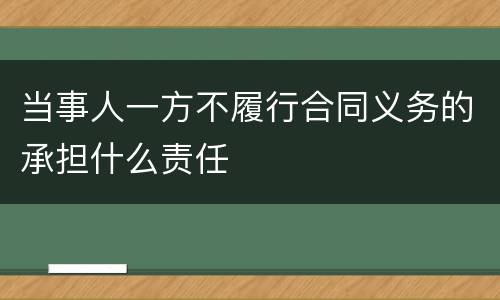 当事人一方不履行合同义务的承担什么责任
