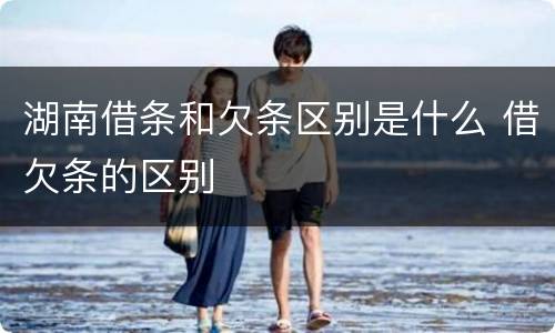 湖南借条和欠条区别是什么 借欠条的区别
