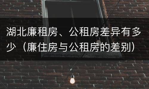 湖北廉租房、公租房差异有多少（廉住房与公租房的差别）
