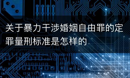 关于暴力干涉婚姻自由罪的定罪量刑标准是怎样的