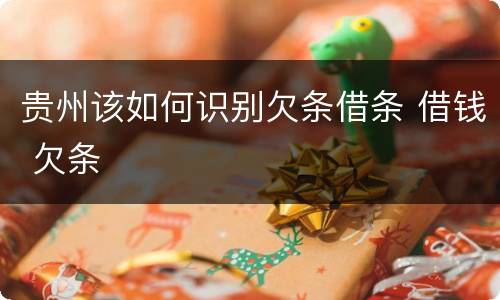 贵州该如何识别欠条借条 借钱 欠条