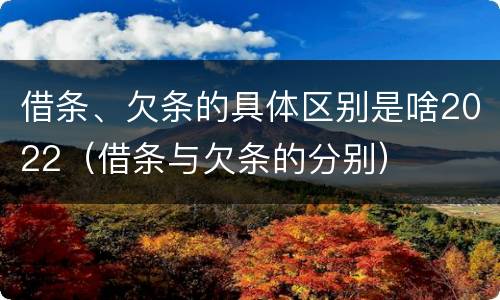 借条、欠条的具体区别是啥2022（借条与欠条的分别）