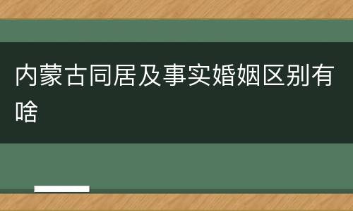 内蒙古同居及事实婚姻区别有啥