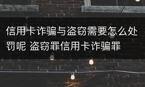 信用卡诈骗与盗窃需要怎么处罚呢 盗窃罪信用卡诈骗罪