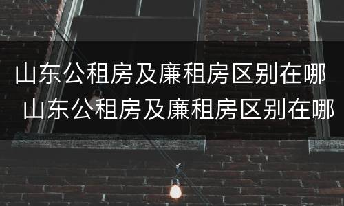 山东公租房及廉租房区别在哪 山东公租房及廉租房区别在哪里