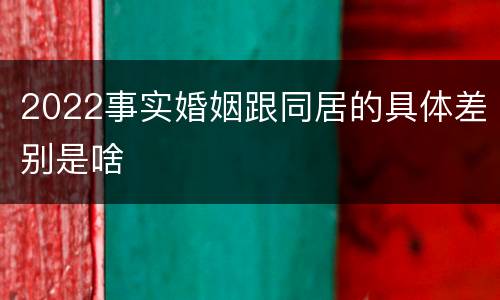 2022事实婚姻跟同居的具体差别是啥