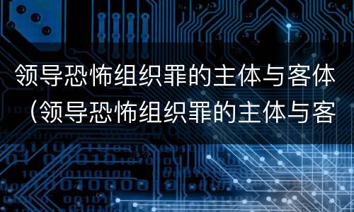 领导恐怖组织罪的主体与客体（领导恐怖组织罪的主体与客体的区别）