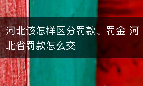 河北该怎样区分罚款、罚金 河北省罚款怎么交