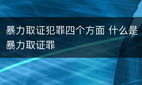 暴力取证犯罪四个方面 什么是暴力取证罪
