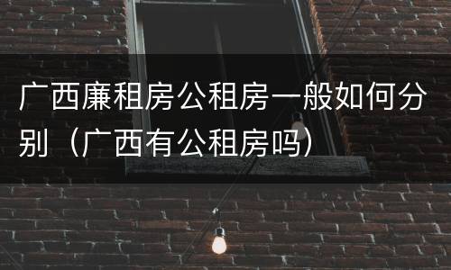 广西廉租房公租房一般如何分别（广西有公租房吗）