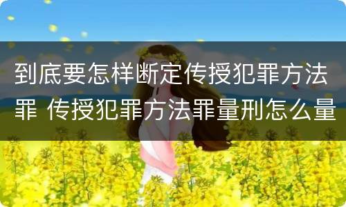 到底要怎样断定传授犯罪方法罪 传授犯罪方法罪量刑怎么量
