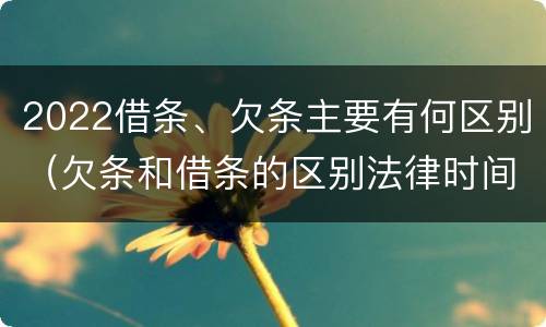 2022借条、欠条主要有何区别（欠条和借条的区别法律时间多少年）