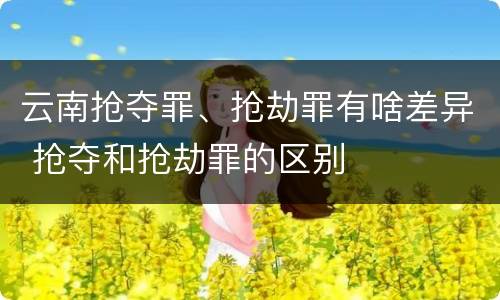 云南抢夺罪、抢劫罪有啥差异 抢夺和抢劫罪的区别