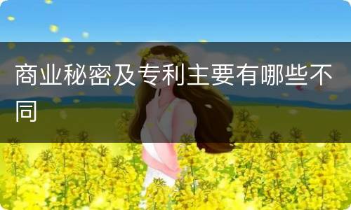 商业秘密及专利主要有哪些不同