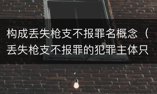 构成丢失枪支不报罪名概念（丢失枪支不报罪的犯罪主体只能是什么）