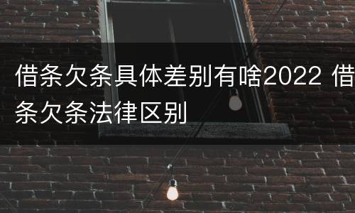 借条欠条具体差别有啥2022 借条欠条法律区别