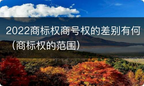 2022商标权商号权的差别有何（商标权的范围）
