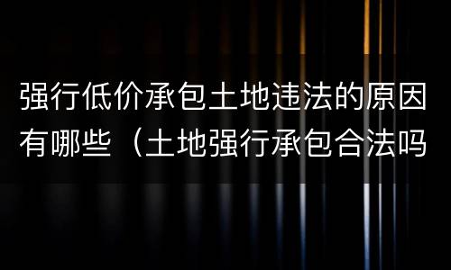 强行低价承包土地违法的原因有哪些（土地强行承包合法吗）