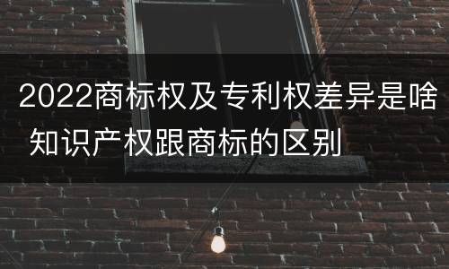 2022商标权及专利权差异是啥 知识产权跟商标的区别