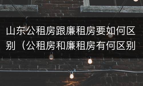 山东公租房跟廉租房要如何区别（公租房和廉租房有何区别）