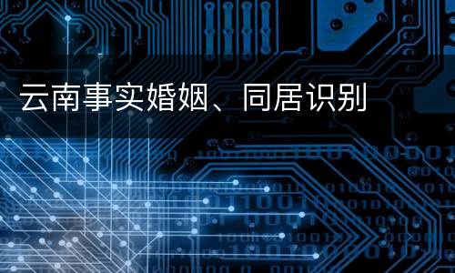 云南事实婚姻、同居识别