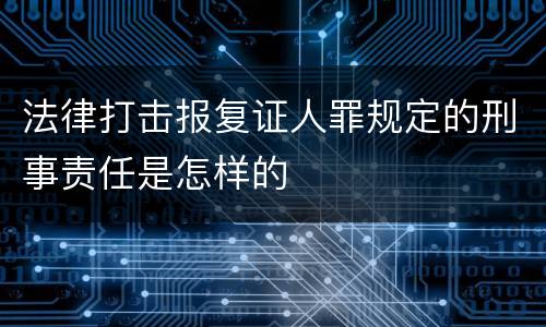 法律打击报复证人罪规定的刑事责任是怎样的