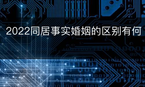 2022同居事实婚姻的区别有何