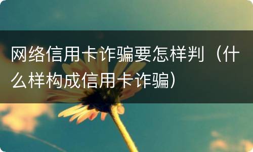 网络信用卡诈骗要怎样判（什么样构成信用卡诈骗）