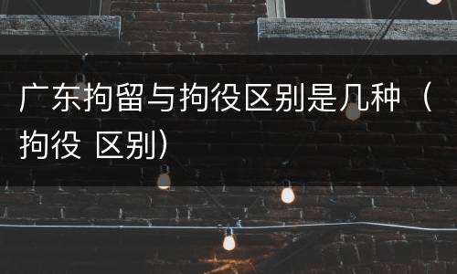 广东拘留与拘役区别是几种（拘役 区别）