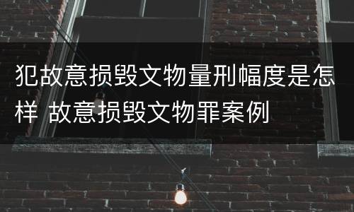 犯故意损毁文物量刑幅度是怎样 故意损毁文物罪案例