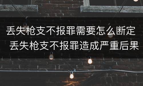 丢失枪支不报罪需要怎么断定 丢失枪支不报罪造成严重后果