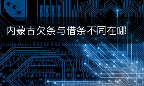 内蒙古欠条与借条不同在哪
