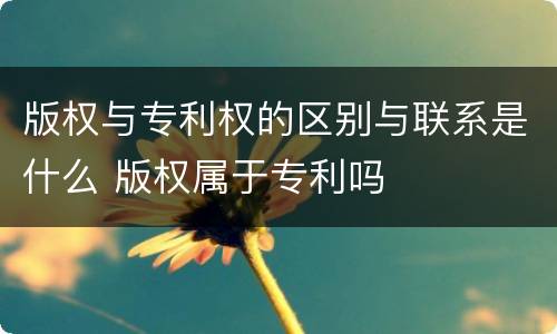 版权与专利权的区别与联系是什么 版权属于专利吗
