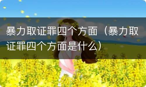 暴力取证罪四个方面（暴力取证罪四个方面是什么）