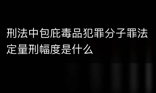 刑法中包庇毒品犯罪分子罪法定量刑幅度是什么
